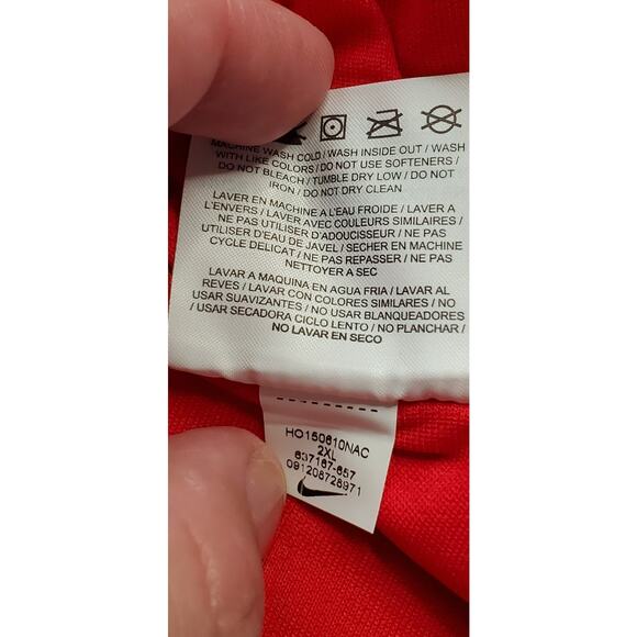 NikeGolf Polo Shirt Men's Sz 2XL Red Dri-Fit Performance Stretch Fox Sports Logo - Picture 8 of 10